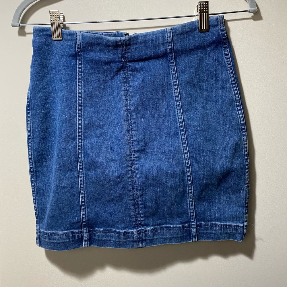 Free People High-Waisted Denim Mini Skirt